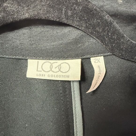 LOGO Lori Goldstein Duster Length Blazer Jacket Size 2x Long Sleeve Black! - Picture 10 of 14